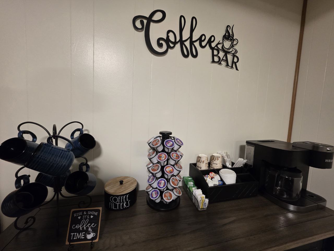 Coffee bar with Keurig in West Virginia vacation rental near WVU